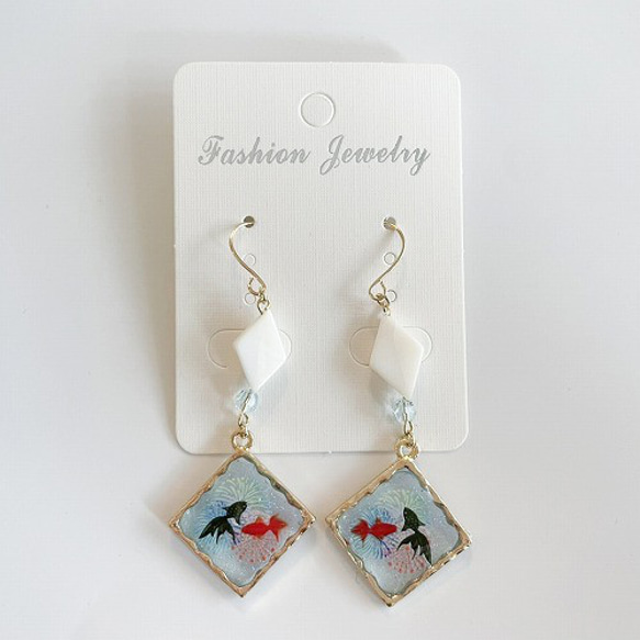 レジン　カボション　ピアス　ハンドメイド　イヤリング変更可 オレンジ系 レジン カボション ピアス ハンドメイド イヤリング変更可