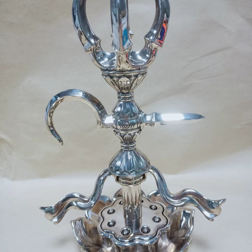 仏教美術 法器 五鈷金剛鉤 杵 青銅製 密教パワー 法具 19cm 仏教美術 法器 五鈷金剛鉤 杵 青銅製 密教パワー 法具 19cm