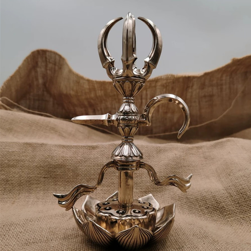 仏教美術 法器 五鈷金剛鉤 杵 青銅製 密教パワー 法具 19cm 仏教美術 法器 五鈷金剛鉤 杵 青銅製 密教パワー 法具 19cm