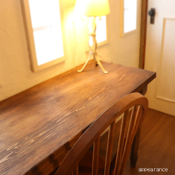 カフェ用W850シャビー調レトロ　ろくろ足　カウンターテーブル アンティーク風ダイニングテーブル・木足　テーブル 7枚目の画像