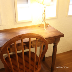 カフェ用W850シャビー調レトロ　ろくろ足　カウンターテーブル アンティーク風ダイニングテーブル・木足　テーブル 2枚目の画像
