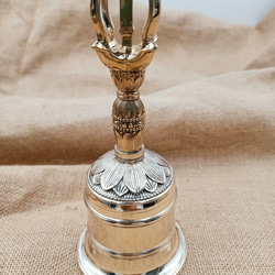 チベット仏教法器 鐘 五鈷金剛鈴 真鍮製 密教パワー 密教法具
