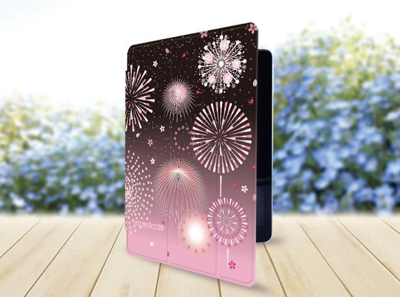 【桜花火】手帳型iPadケース【バックカバー：ハードタイプ】片面印刷/カメラ穴有/はめ込み式 2枚目の画像