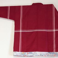 Creema限定　着物生地を使ったリバーシブルでも着れる半纏です。裏も表も絹生地で軽い。両方楽しめます。贈り物に! 14枚目の画像