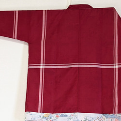 Creema限定　着物生地を使ったリバーシブルでも着れる半纏です。裏も表も絹生地で軽い。両方楽しめます。贈り物に! 8枚目の画像