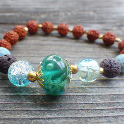 Under the Sea * Lava Stone Diffuser Bracelet Rudraksha ☆ Aroma B 第3張的照片