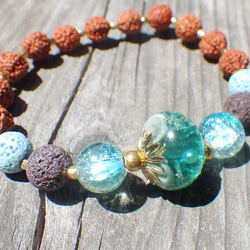 Under the Sea * Lava Stone Diffuser Bracelet Rudraksha ☆ Aroma B 第8張的照片