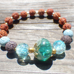 Under the Sea * Lava Stone Diffuser Bracelet Rudraksha ☆ Aroma B 第9張的照片