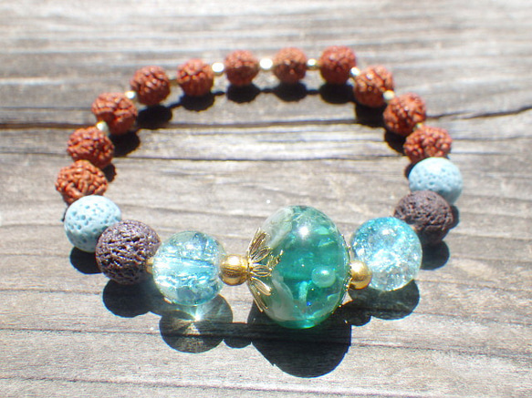 Under the Sea * Lava Stone Diffuser Bracelet Rudraksha ☆ Aroma B 第9張的照片