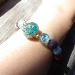 Under the Sea * Lava Stone Diffuser Bracelet Rudraksha ☆ Aroma B 第6張的照片