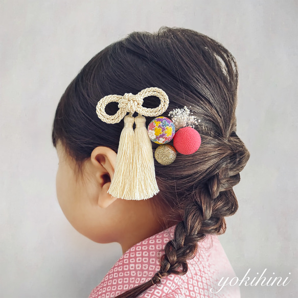 姫子供用 七五三 伝統的和装 七五三 髪飾り特集｜つまみ細工・水引の和装小物 - つまみ細工の店優輪