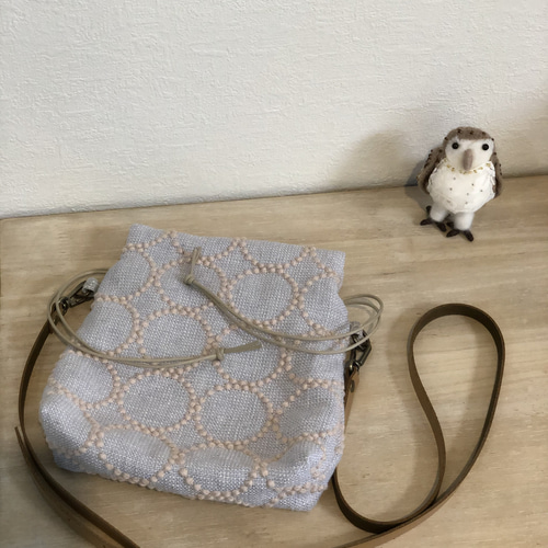 ミナペルホネン タンバリン エアリーポシェット ハンドメイド 再販】ミナペルホネン タンバリン ブラウン×ライトベージュ