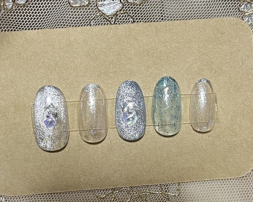12*】マグネットネイル ネイルチップ きらきらネイル オーロラネイル 