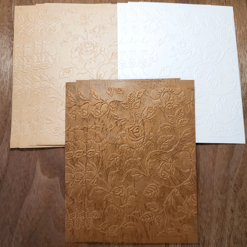 CF69C】エンボスペーパー♡ブラウン系 レザック クラフト等 特殊紙