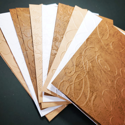 CF69C】エンボスペーパー♡ブラウン系 レザック クラフト等 特殊紙