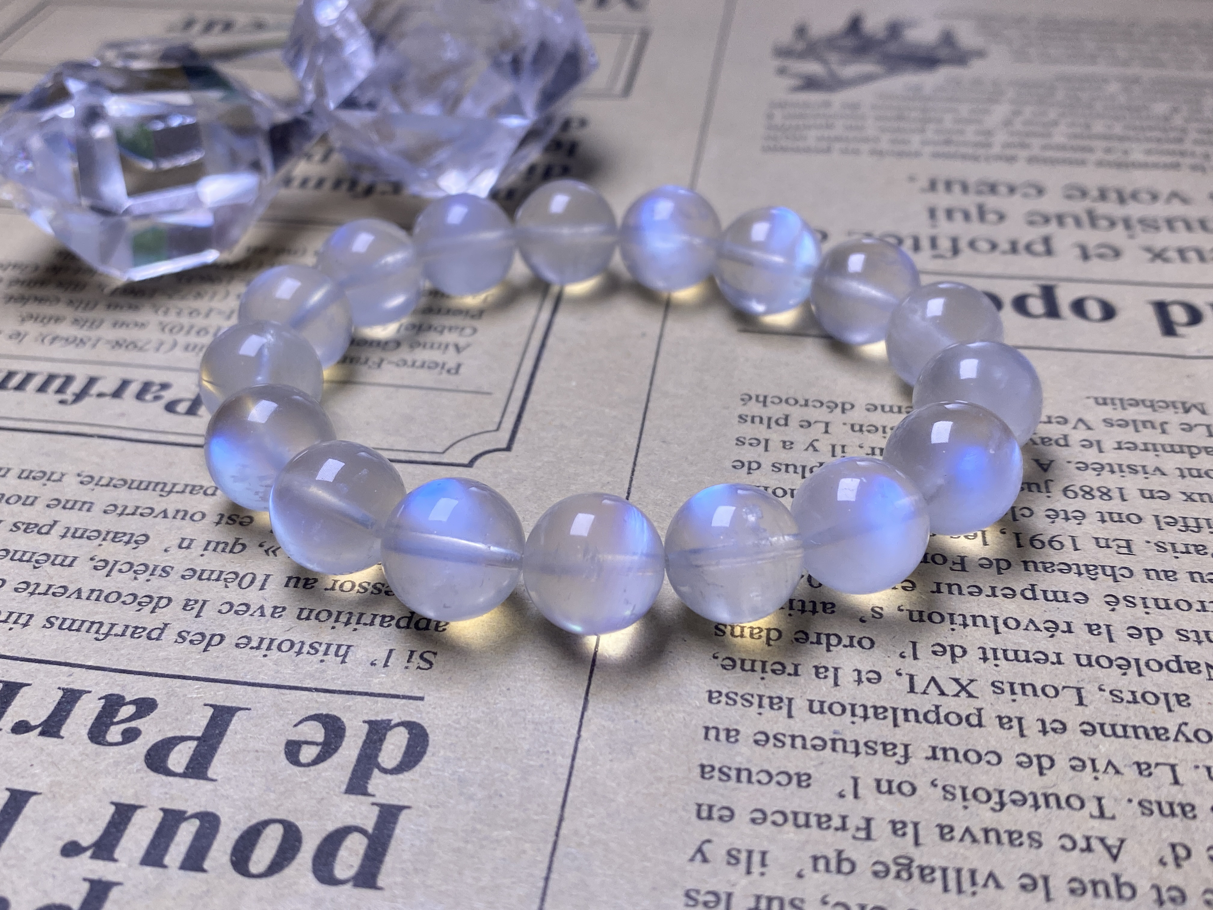 高品質美品No:1406ブルームーンストーン天然石早い者勝ブレスレット