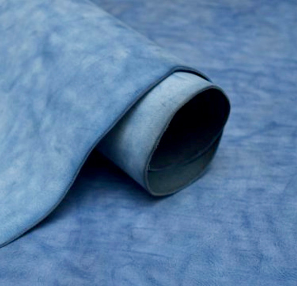 フルラウンドファスナー財布 /S.ブルー/オイルワックス 