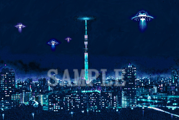 選べるポストカード3枚セット NO.20 スカイツリー・UFO ポスト