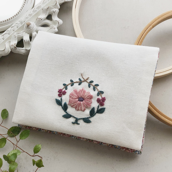 ポケットティッシュケースNo.628赤い薔薇刺繍 ギフトシリーズ