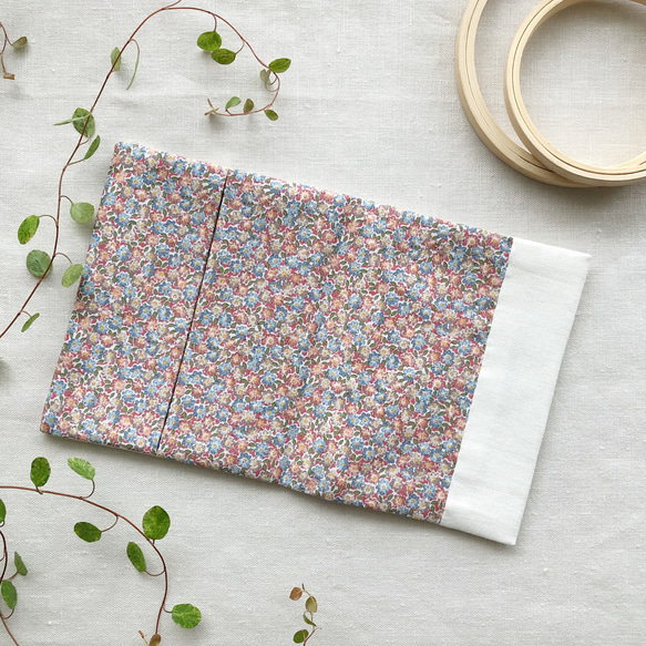 〈刺繍キット〉すみれのポケットティッシュケース☆半縫製済 3枚目の画像