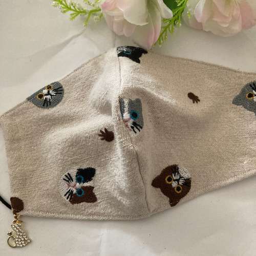 ハンドメイド】刺繍入りインナーマスク