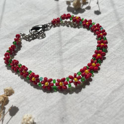 黄緑のお花のビーズブレスレット new ver. ブレスレット Baby