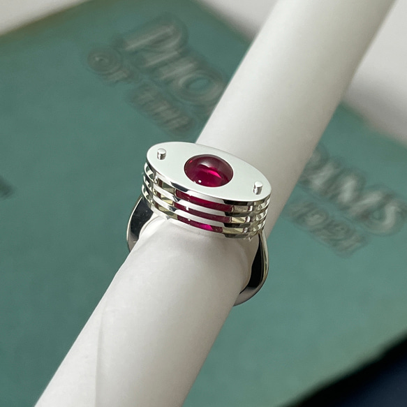 Synthetic Star Ruby Sphere Ring (Order Production) 5枚目の画像