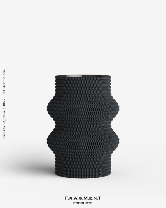 【送料無料】Knit Vase 01 02 03_Black _H150 / ミニマリストガラス花瓶 10枚目の画像