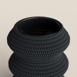 【送料無料】Knit Vase 01 02 03_Black _H150 / ミニマリストガラス花瓶 6枚目の画像