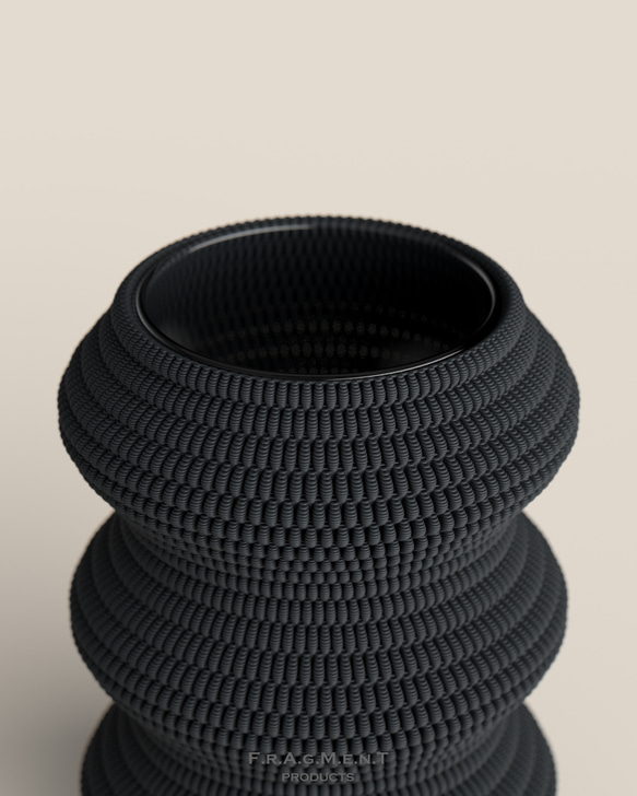 【送料無料】Knit Vase 01 02 03_Black _H150 / ミニマリストガラス花瓶 6枚目の画像