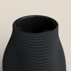 【送料無料】Knit Vase 01 02 03_Black _H150 / ミニマリストガラス花瓶 4枚目の画像