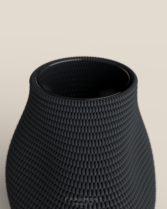 【送料無料】Knit Vase 01 02 03_Black _H150 / ミニマリストガラス花瓶 4枚目の画像