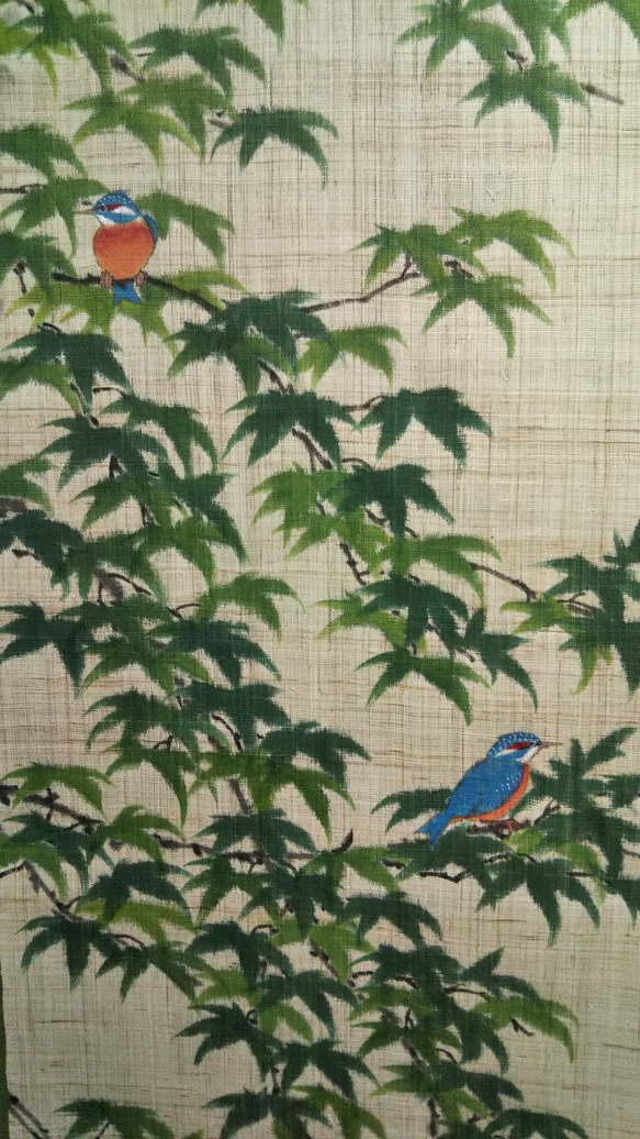 カワセミ、青楓タペストリー サイズ150×45 2枚目の画像