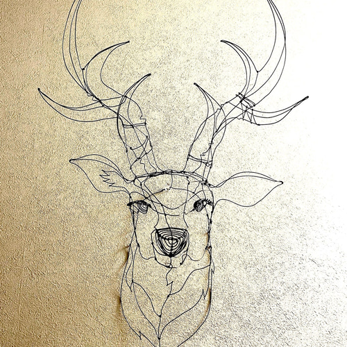 雄鹿　フラワーアート　立体　ワイヤークラフト ワイヤーアート雄鹿 立体・オブジェ ヤスバル 通販 14890005