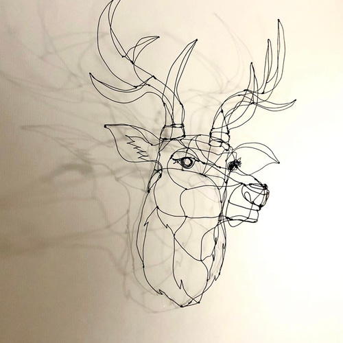 ワイヤーアート 雄鹿2 立体・オブジェ ヤスバル 通販 14445968｜Creema