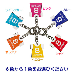 ユニフォームキーホルダー バスケ部 木製 オリジナル 名入れ うら彫刻・金具が選べる 卒業記念 ギフト XB027 4枚目の画像