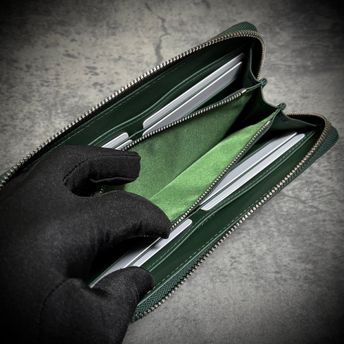 クロコダイル メンズ財布 長財布 ワニ革 ラウンドファスナー 一枚革