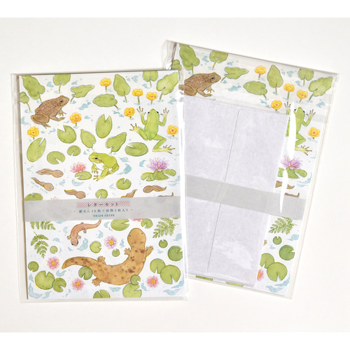 レターセット 両生類（カエル・オオサンショウウオ） レターセット