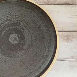 リバーシブル　トルコ青×黒プレート皿 7枚目の画像