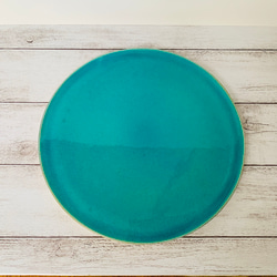リバーシブル　トルコ青×黒プレート皿 3枚目の画像