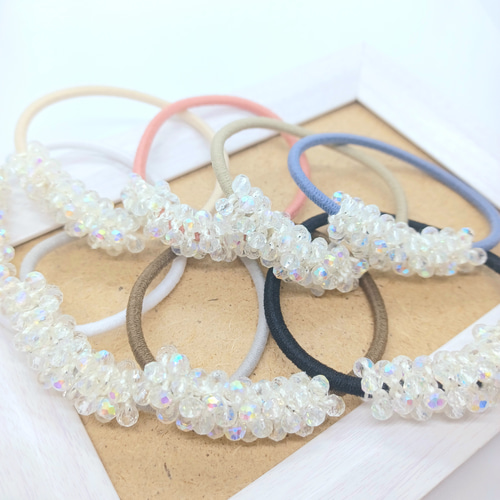 209ピンクホワイト雪の結晶エルサヘアヘアゴムプリンセスヘア