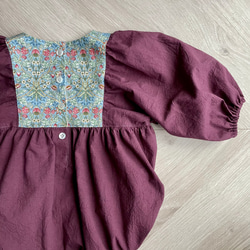 puffed sleeves romper／William Morris Hyacinth／ウィリアムモリス・ロンパース 7枚目の画像