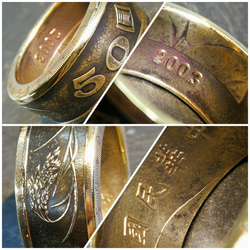 台湾 50圓 アルミ青銅貨 オーダーメイドコインリング 16～32号 6枚目の画像