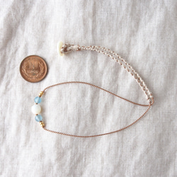 Seaside Short Necklace（ホワイトシェル×ブルーカルサイト） 5枚目の画像