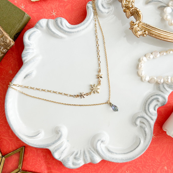 Paradise Shine：星とクリスタルガラスの2連チョーカーネックレス