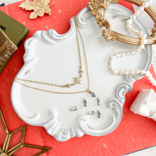 Paradise Shine：星とクリスタルガラスの2連チョーカーネックレス