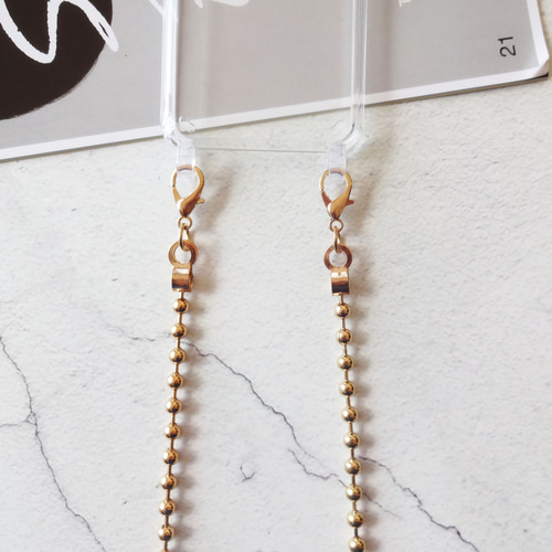 シンプル ボールチェーン/ゴールド 120㎝（単品）♡ スマホショルダー