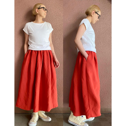 RATA❤️綺麗に揺れる❤️スッキリ腰回りロングスカート❤️大人カラー