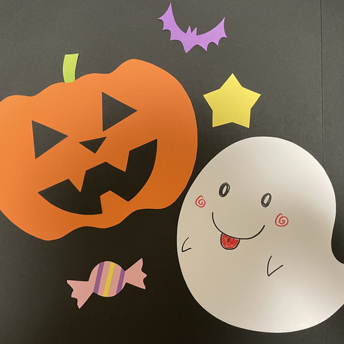 おばけ ハロウィン　吊るし飾り 壁面飾り　保育　高齢者　ペーパークラフト おばけ ハロウィン 吊るし飾り 壁面飾り 保育 高齢者