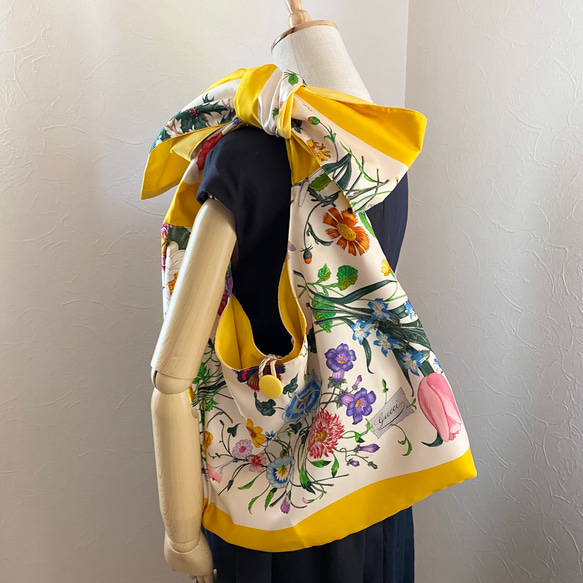 vintage scarf ribbon bag ビンテージスカーフ リメイクバッグ vintage scarf ribbon bag ビンテージスカーフ リメイクバッグ
